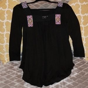 Mudd Black Full Sleeve Shirt with Aztec Designs